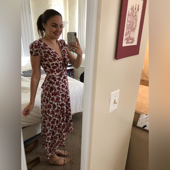 Betsey Johnson Chiffon Floral Wrap Dress - Picture 2 of 3